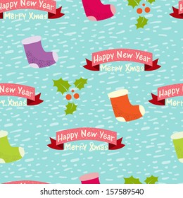 Christmas and New Year seamless background