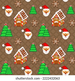 Christmas and New Year seamless background. Winter holidays. Vector illustration.