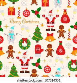 Christmas and New Year  seamless background.