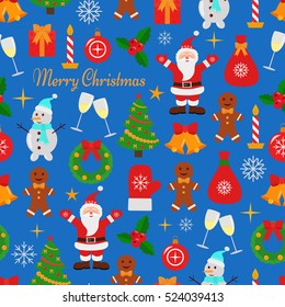 Christmas and New Year  seamless background.