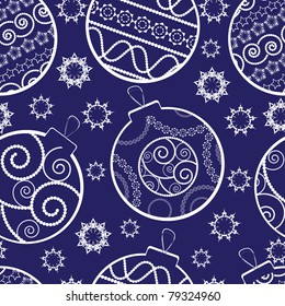 Christmas and New Year seamless background with balls