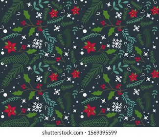 Christmas new year seamless colorful pattern