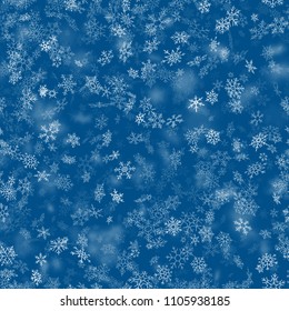 Christmas and New Year seamless pattern with snowflakes. EPS 10