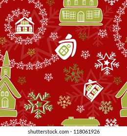 Christmas and New Year seamless pattern