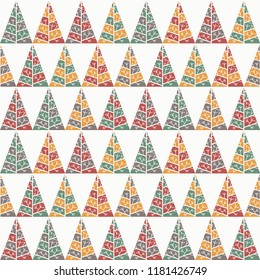 Christmas and New Year seamless pattern background template. Vector Illustration.