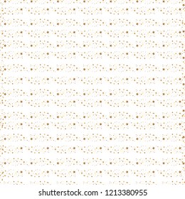 Christmas and New Year seamless pattern of gold stars and confetti for packaging, wrappers, fabrics and light industry. Vector image, background.