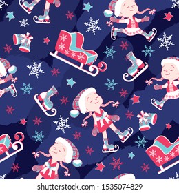 Christmas and New Year seamless pattern