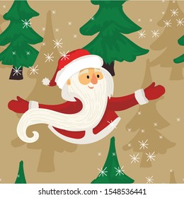 Christmas and New Year seamless pattern. Design illustration. A lot of fir-trees. Decorative wallpaper, good for printing. Happy New Year. Winter time