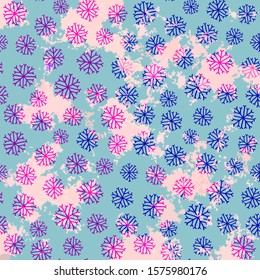 Christmas and New Year seamless pattern with snow on a grunge background. Holiday vector illustration.