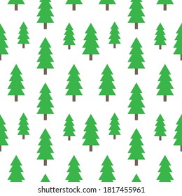 Christmas and New Year seamless pattern with Christmas Trees. Vector holiday background for fabric, wallpaper or wrapping paper