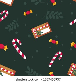 La Navidad y el año nuevo son un patrón sin fisuras. Fondo vectorial.