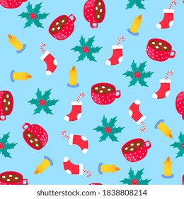 Christmas and New Year seamless pattern, digital paper.