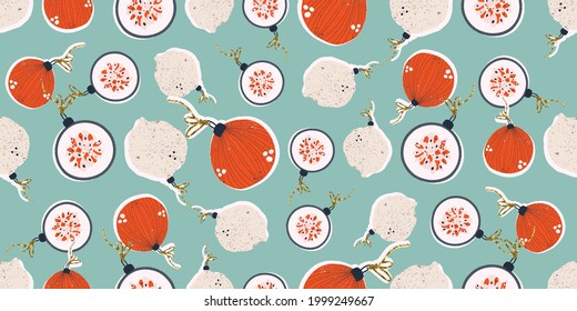 Christmas and New Year seamless pattern with  tree toys in vector.