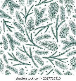 Christmas and New Year seamless pattern, vector xmas background
