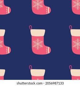 Weihnachts- und Neujahrsmuster nahtlos mit Socken