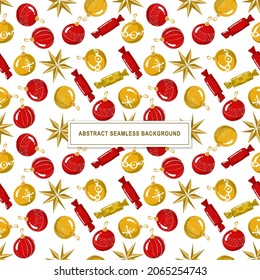 Christmas and New Year seamless pattern in vector. Template for Greeting Scrapbooking, Congratulations, Invitations, Planner