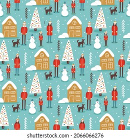 Christmas New Year seamless pattern vector illustration for wrapping paper and textiles