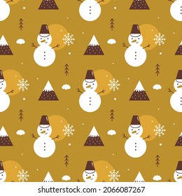 Christmas New Year seamless pattern vector illustration for wrapping paper and textiles