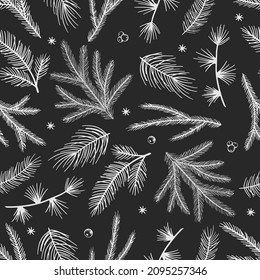 Christmas and New Year seamless pattern, vector xmas background