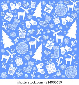 Christmas and New Year seamless pattern. Vector Illustration