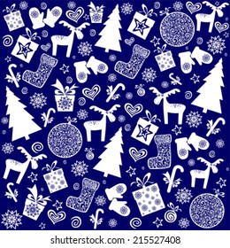 Christmas and New Year seamless pattern. Vector Illustration 