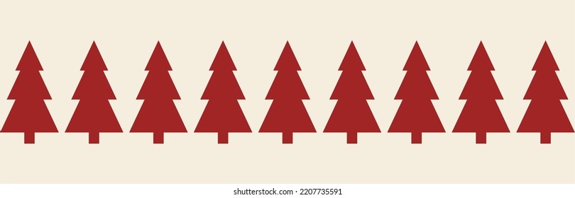 Christmas and New Year seamless pattern. Flat pattern with Christmas trees. Winter theme. Seamless banner for printing.