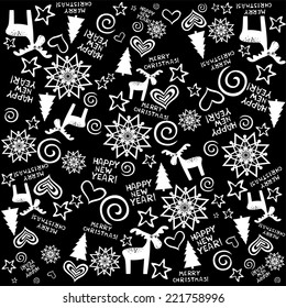 Christmas and New Year seamless pattern. Vector Illustration 