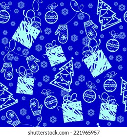 Christmas and New Year seamless pattern. Vector Illustration