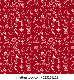 Christmas and New Year seamless pattern. Vector Eps10.