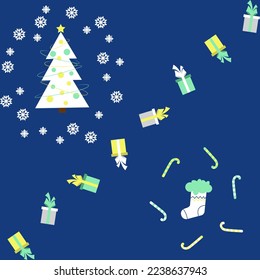 Christmas and New year seamless pattern for wrapping, package paper, card, invitation, banner, print, textile. 