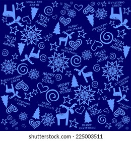 Christmas and New Year seamless pattern. Vector Illustration 