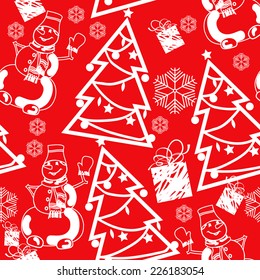 Christmas and New Year seamless pattern. Vector Illustration
