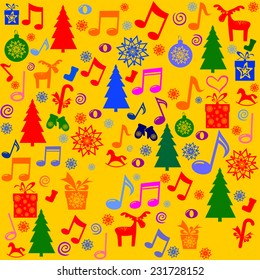 Christmas and New Year seamless pattern. Vector Illustration 