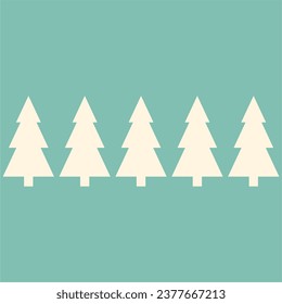 Christmas and New Year seamless pattern. Flat knitting pattern in blue and white with Scandinavian Christmas trees for winter hat, sweater, jumper, paper or other designs.