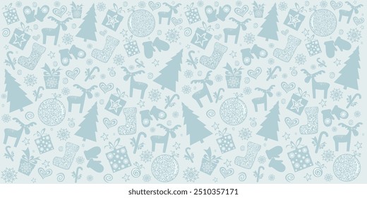 Navidades y patrón sin fisuras del año Nuevo. Navidades de fondo de vacaciones. Bueno para el diseño de la tela textil, papel de embalaje, Fondos de pantalla de Sitio web, textil, Fondo de pantalla y ropa. Ilustración vectorial