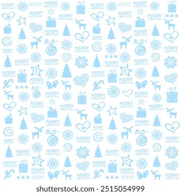 Christmas and New Year seamless pattern. Christmas blue holiday background.  Good for textile fabric design, wrapping paper, website wallpapers, textile, wallpaper and apparel. vector illustration