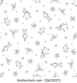 Christmas and New Year seamless pattern. Vector illustration