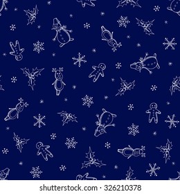 Christmas and New Year seamless pattern. Vector illustration