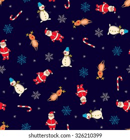 Christmas and New Year seamless pattern. Vector illustration