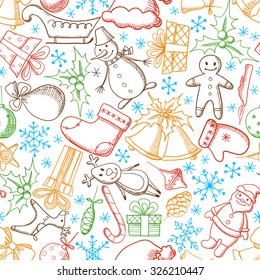 Christmas and New Year seamless pattern. Vector illustration