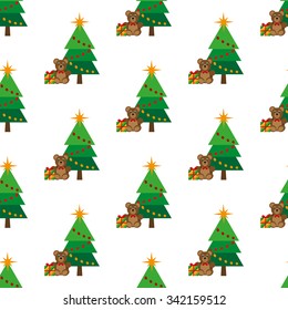 Christmas. New Year. Seamless pattern. Vector illustration on a white background. Swatch inside.