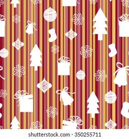 Christmas and New Year seamless pattern - vector illustration