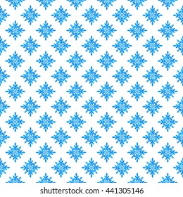 Christmas / New year  seamless pattern, snowflakes background, light blue on white, vector