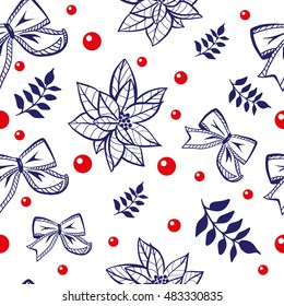 Christmas and new year seamless pattern. Winter holidays theme.