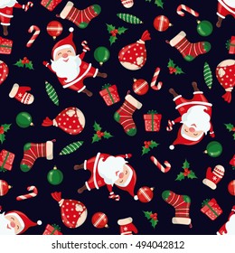 Christmas and New Year seamless pattern.