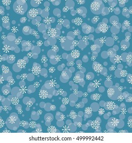Christmas and New Year seamless pattern with snowflakes. EPS10 vector illustration.