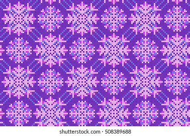 Christmas and New Year Seamless Pattern for Winter Holidays Design. Embroidered pattern on transparent background.