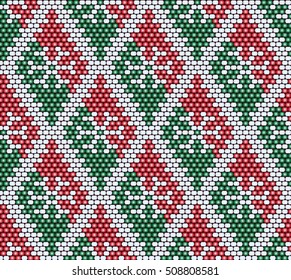 Christmas and New Year seamless pattern of beads