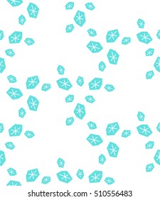 Christmas, New Year seamless pattern of stylized snowflakes, Naive retro style 1950s, print for wrapping gift paper, background, wallpaper, poster, banner, card, invitation, fabric, vector EPS 8