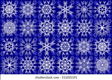 Christmas and New Year Seamless Pattern for Winter Holidays Design.  
 Abstract Christmas background with snowflakes.